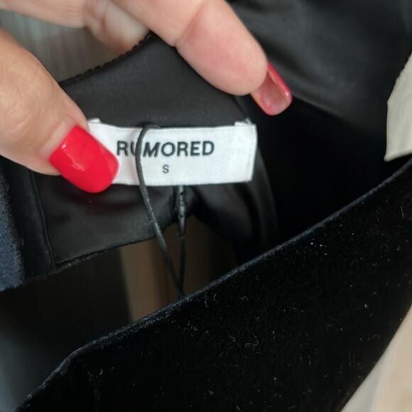 NWT $184 REVOLVE RUMORED Runway velvet sheath tank bodycon slip dress S black - Picture 7 of 13